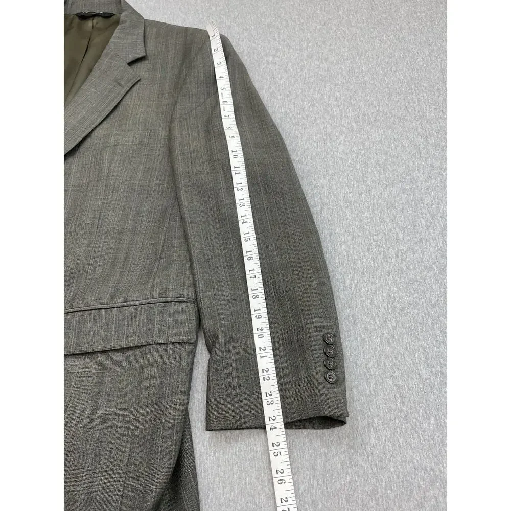 Jos A Bank Suit Mens 43R Glen Plaid Wool Cashmere 2-Button Pants 36x29- 2 Pieces